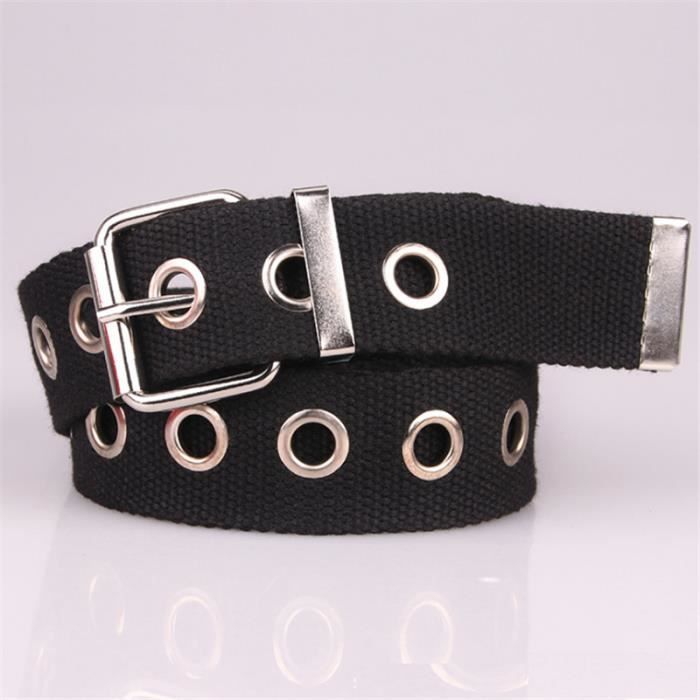 CEINTURE Femme Ceinture en toile de nylon creuse elegante de style europeen noir FZ Noir Cdiscount Pret a Porter
