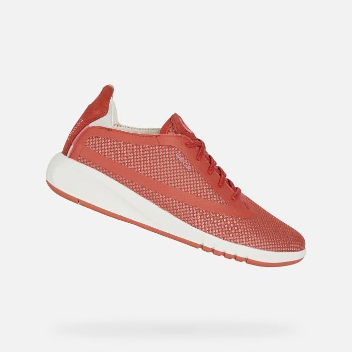 Geox Tennis - GEOX - Aerantis - Rouge - Femme - Lacets - Plat