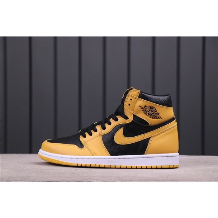 Baskets Air Jordan 1 MID Noir/Blanc/Rouge/Jaune Homme Nike Jaune et noir -  Cdiscount Chaussures