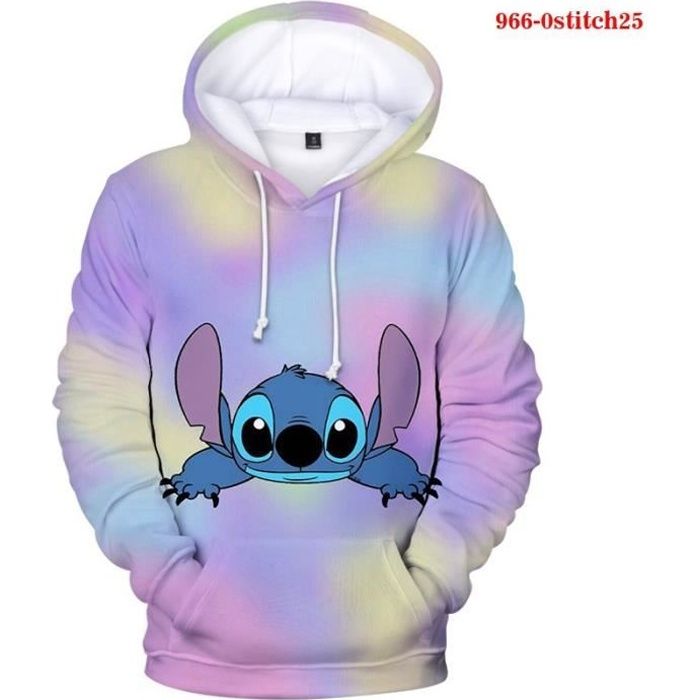 Enfant Garçon Fille Stitch 3D Impression Sweatshirt à Capuche Printemps  Automne A