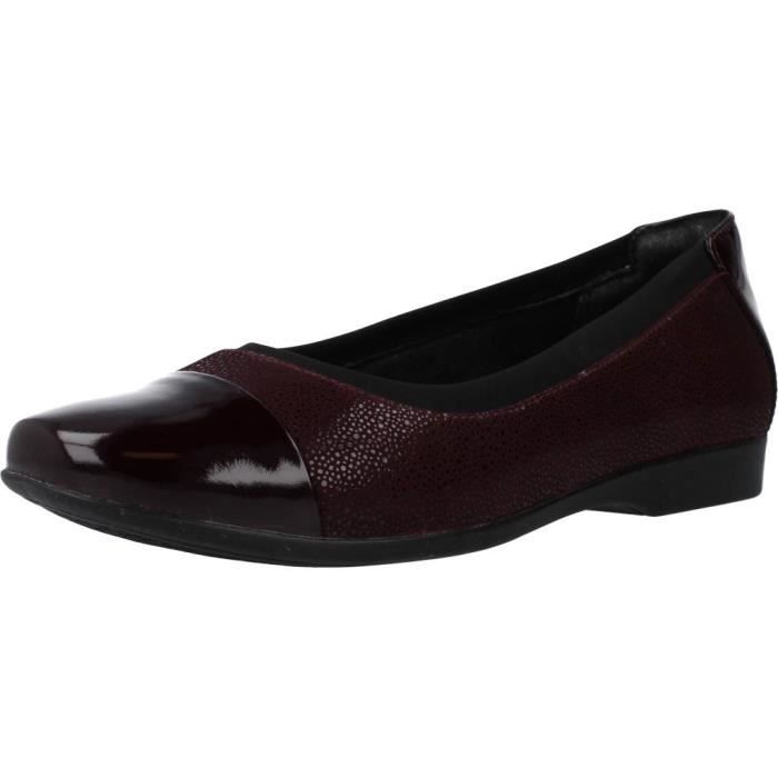 Ballerine Femme - Clarks - 130762 Rouge - Semelle int. Gomme - Peau - Coincé