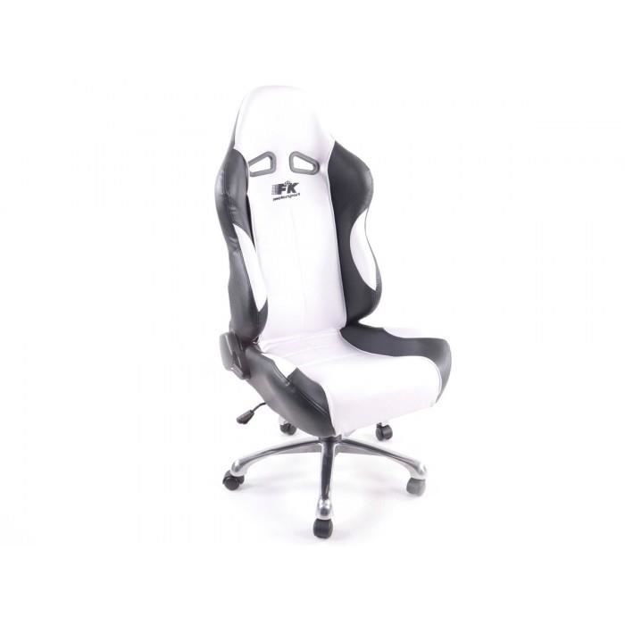 Fauteuil De Bureau Sportif Cuir Artificiel Noir Blanc Achat Vente Chaise De Bureau Cdiscount