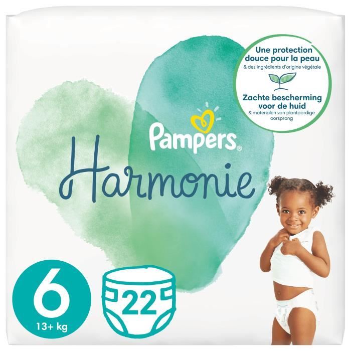 PAMPERS Harmonie Taille 6 22 couches Cdiscount Puériculture & Eveil