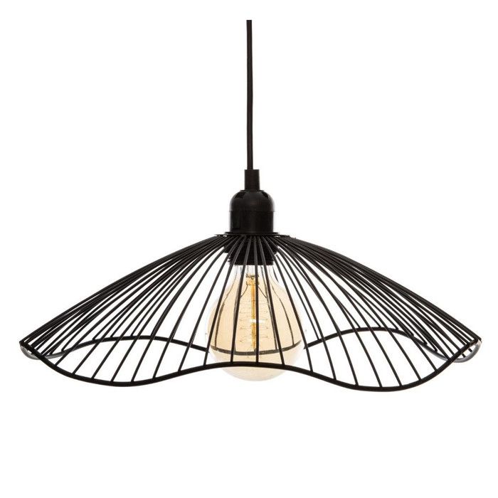 Lampe Suspension Design en Métal Galt 34cm Noir
