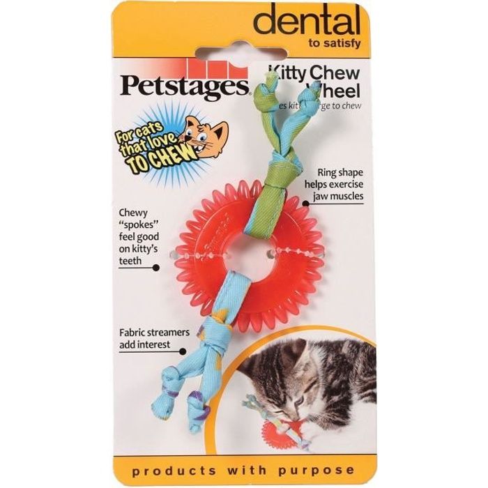 Jouet A Macher Soin Des Dents Pour Chat Kitty Chew Wheel Petstages Cdiscount