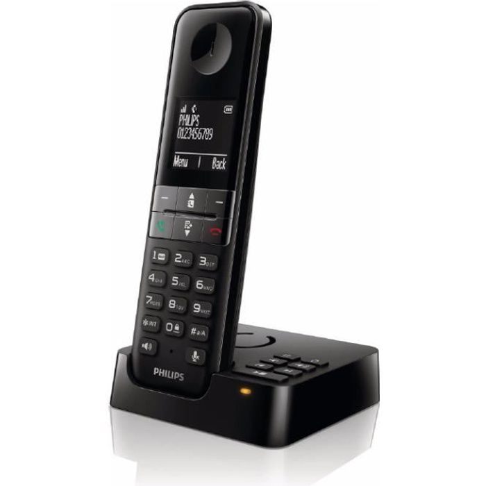 Téléphone sans fil DECT Philips D4751B 2 combinés écran 4 6 cm répondeur intégré