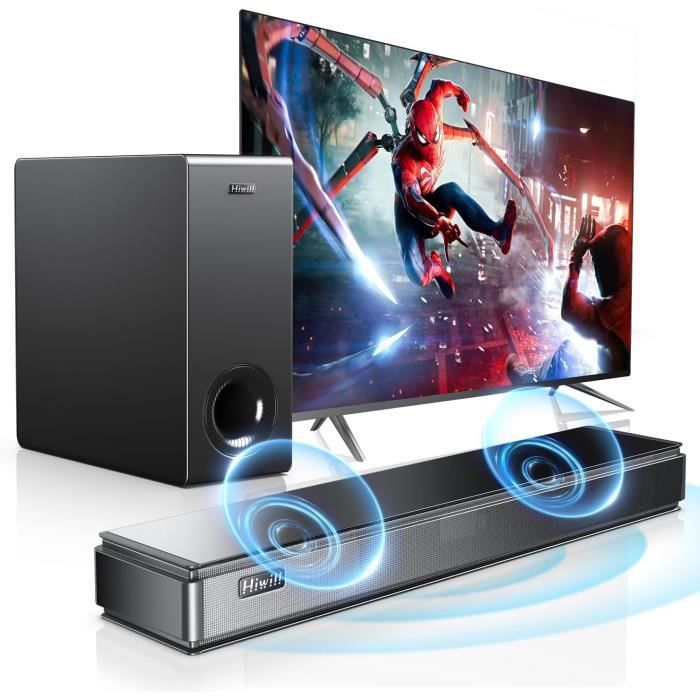 Barre De Son VEVOR 2.0 Pour TV - 80W, Bluetooth, HDMI, AUX, USB, Télécommande - Design Compact 45 Cm