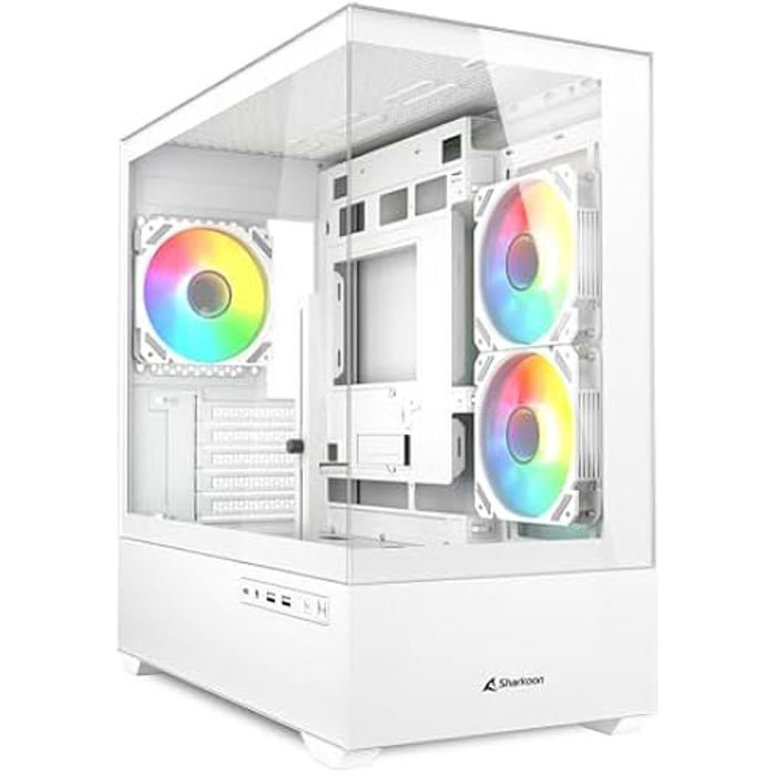 Boîtier PC – SHARKOON – MK6 RGB – Micro-ATX – Verre Trempé – 3 Ventilateurs LED RVB 120mm