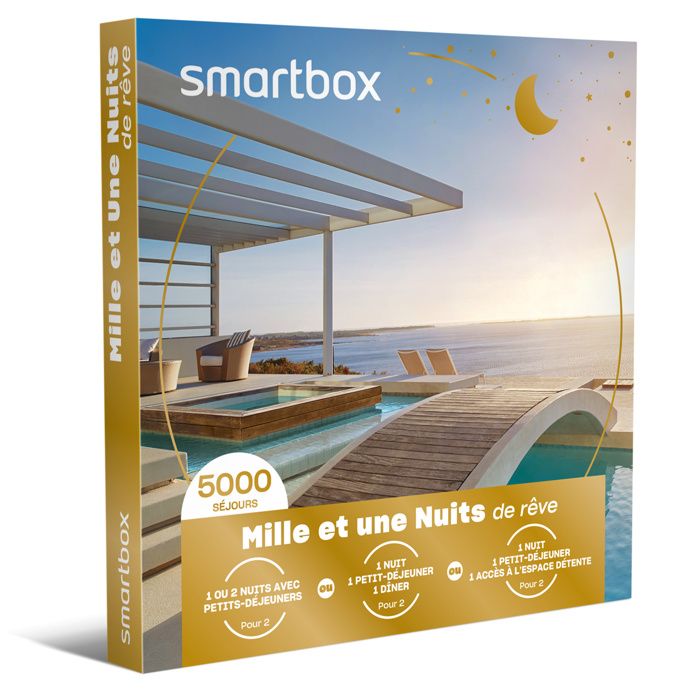 SMARTBOX - Coffret Cadeau - MILLE ET UNE NUITS DE RÊVE - 5000 hôtels 3* à 4*, domaines, maisons d'hôtes et hébergements insolites
