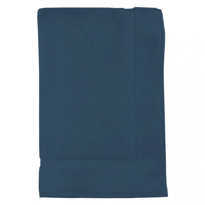 Tapis de bain en coton 800 gr/m2 - SOLEIL D'OCRE - LAGUNE bleu canard - douceur durable - ultra absorbant