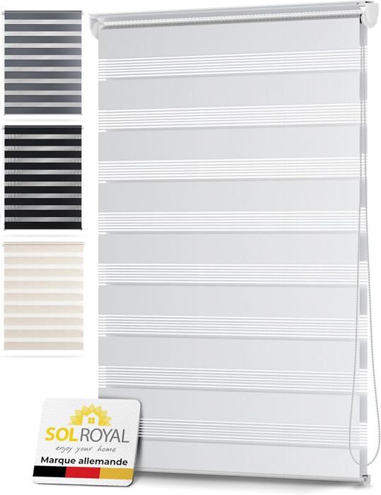 Store enrouleur jour/nuit blanc - 100x150cm - sans perçage ou avec - VOUNOT® | Leroy Merlin
