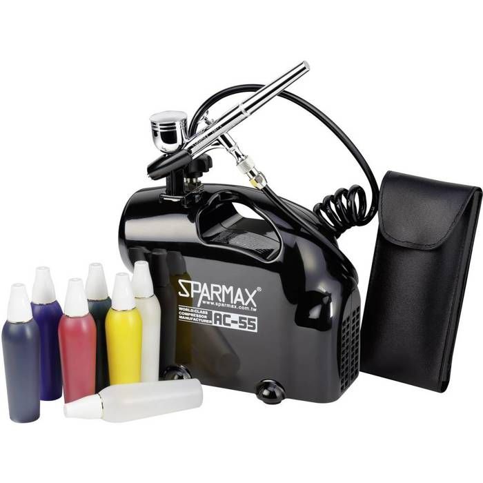 Compresseur Pour Aérographe Sparmax TC-620 Avec Aérographe Et Accessoires, Occasion