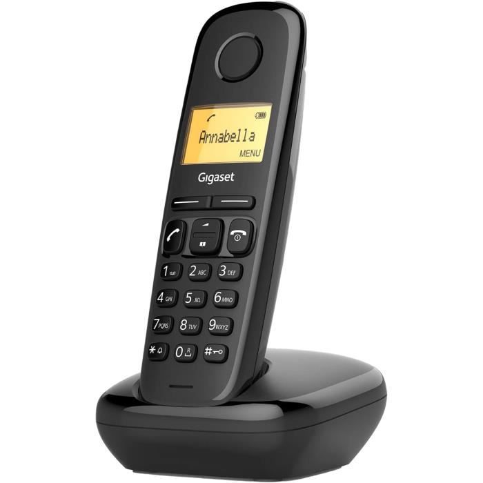 Gigaset A170 - Téléphone fixe sans fil de base avec grand écran et