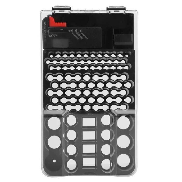 Boîte De Rangement Pour Piles Avec Testeur De Batterie, étui