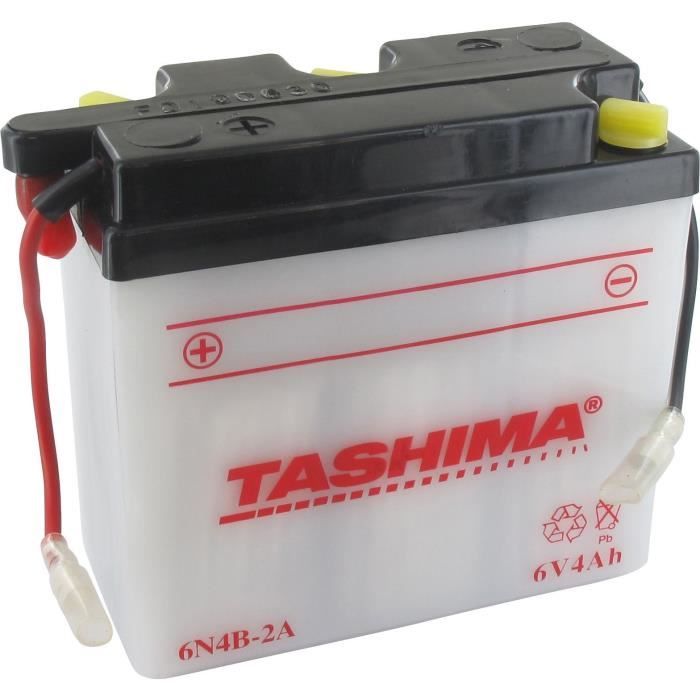Batterie scooter - tensions 6V- capacité 4Ah - dimensions 102mmx48xmmx96mm - polarité + à gauche
