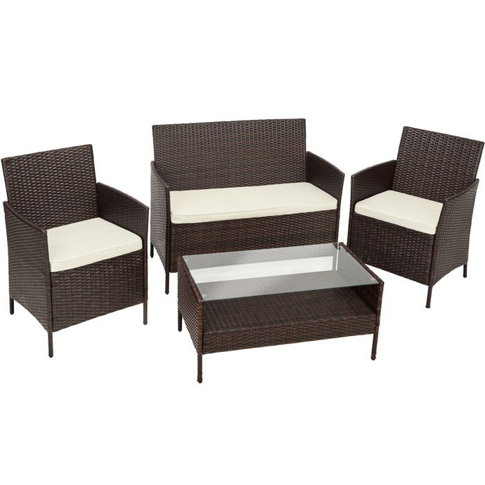Tectake Salon De Jardin Madere 2 Chaises Fauteuils 1 Banc 1