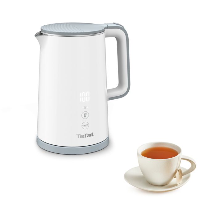 TEFAL KO693110 Sense Bouilloire électrique 1,5 L, Ecran numérique, 5 réglages, Maintien au chaud, Intérieur en inox, Arrêt auto