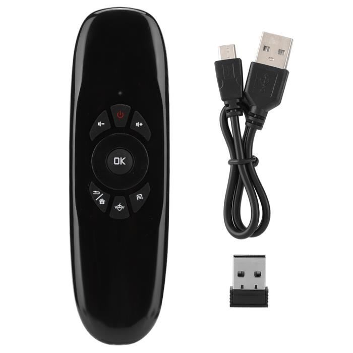 Télécommande sans fil USB 2 en 1 2 en 1 avec souris volante Clavier et capteur intégré pour PC / Smart TV / Projecteur etc.