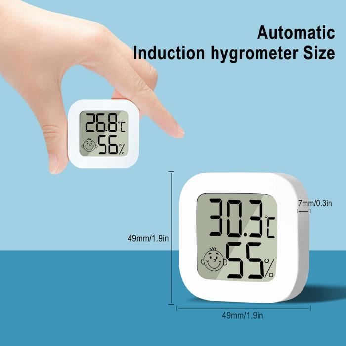 2PCS Thermomètre Hygrometre Intérieur, Digital à Haute Précision