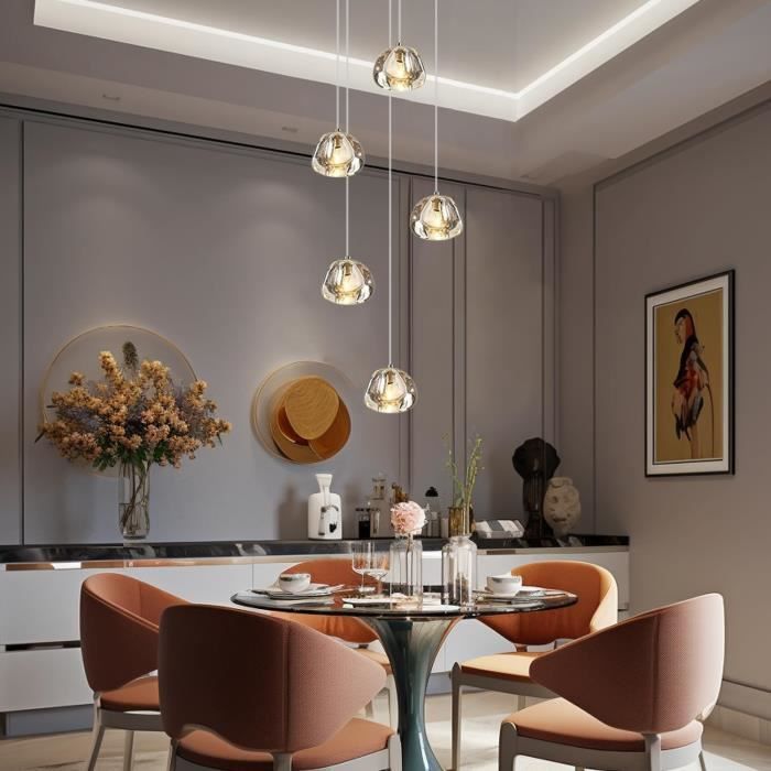 Lustre Moderne Goutte D'eau En Cristal NETBOAT - Parfait Salon/chambre - Dimensions 50x20x70 Cm