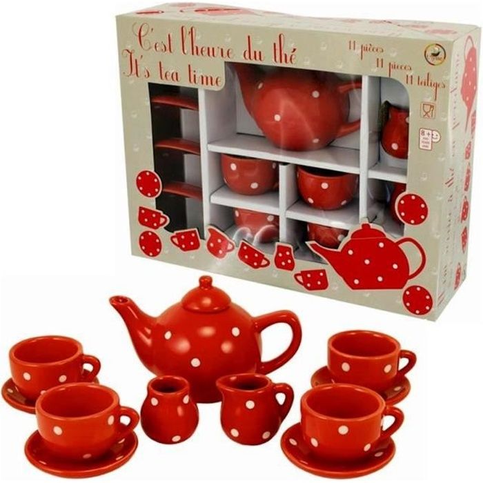 SERVICE A CAFE ENFANT EN PORCELAINE DECOREE - DINETTE - 11 Pièces