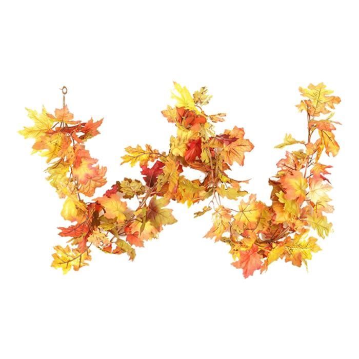 12 Pcs Guirlande D'Automne 2,4m Feuilles D'Érable Artificielles Guirlande De Soie Décoration D'Automne Pour Extérieur Maison Action De Grâce Mariage Fête