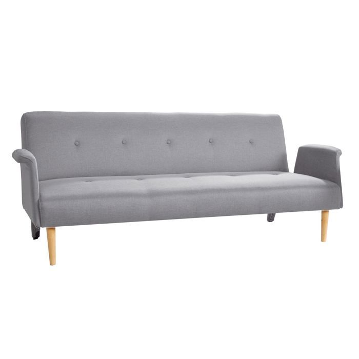 banquette clic clac oly - urban living - gris clair - 3 positions - tissu - contemporain - design