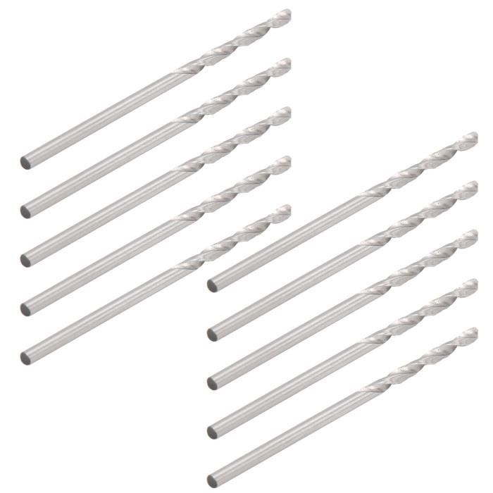 Lot De 10 Forets Hélicoïdaux HSS Double Extrémité Revêtus Titane - Diamètre 3.2 Mm, Longueur Totale 51.5 Mm - 3