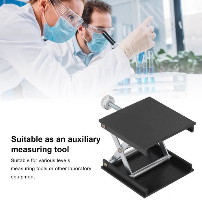 Support Élévateur Réglable Laboratoire 90x90mm - Plate-forme Manuelle Hauteur 26-90mm
