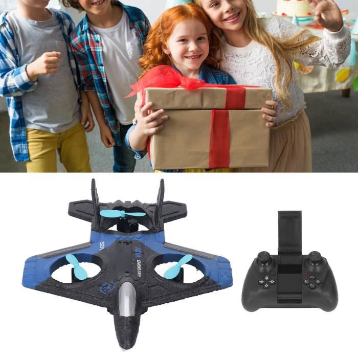 Avion Télécommandé RC – Quadricoptère Léger à Aile Fixe, 360° – Lumières LED, 2 Vitesses – Batterie 500mAh – Bleu - 12