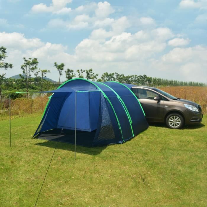Tente De Camping Familiale - Imperméable PU, Double Toit, Parois En Maille, Port Pour Rallonge électrique, Montage Facile
