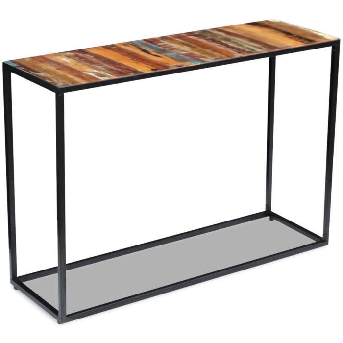 vidaXL Table console Bois de récupération massif 110 x 35 x 76 cm