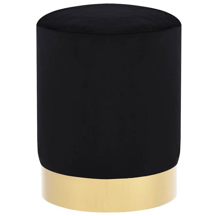 vidaXL Tabouret Noir et doré Velours 28 x 36 cm 249839
