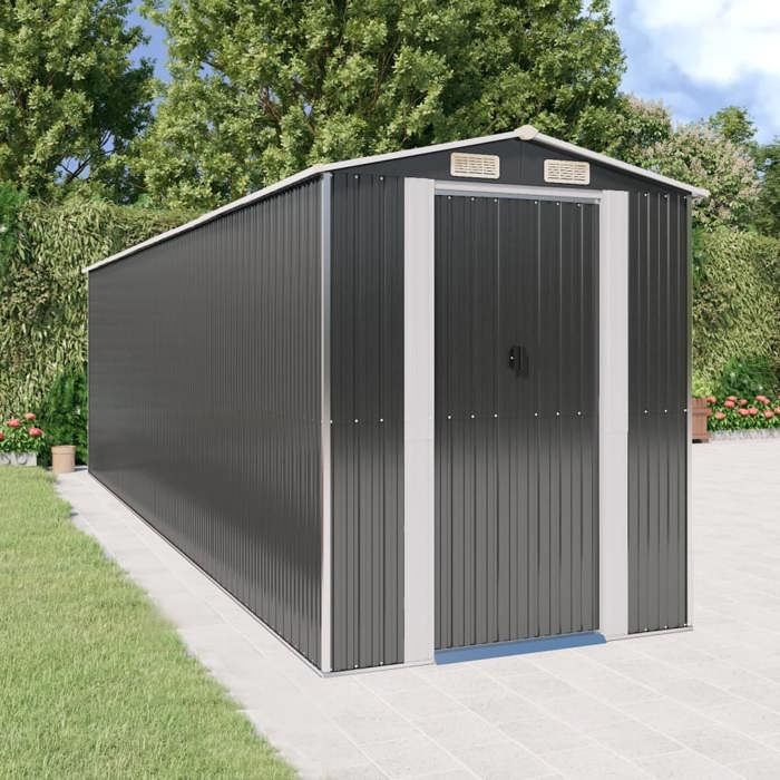 vidaXL Abri de jardin Anthracite 192x689x223 cm Métal galvanisé 3147455