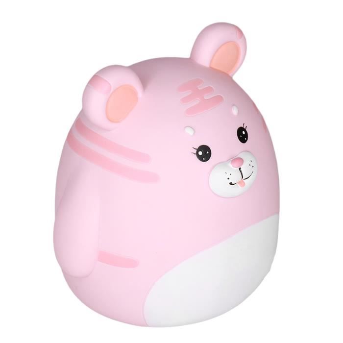 Tirelire Enfant En Forme De Cerf – Rose – Plastique Souple – Grande Capacité 19 Cm – Décoration Chambre