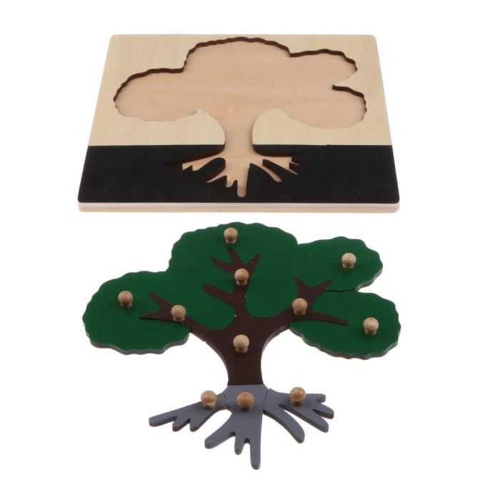 Montessori Puzzle Bebe D Encastrement En Bois Forme D Animal Jouets Pour Bebes Enfants Arbre M1015 Cdiscount Jeux Jouets