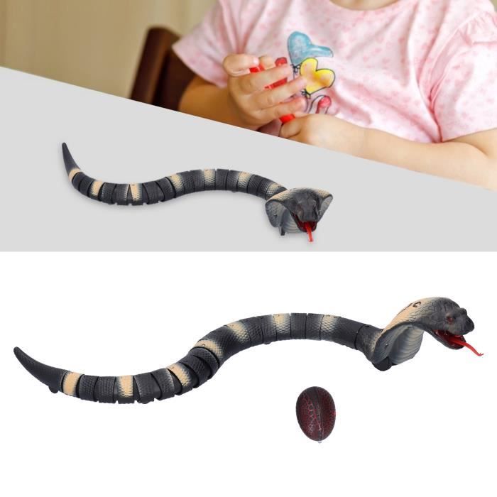 Serpent Télécommandé Réaliste - Langue Rétractable, Queue Mobile - Télécommande Infrarouge 15 M - Pour Farces, Jouet