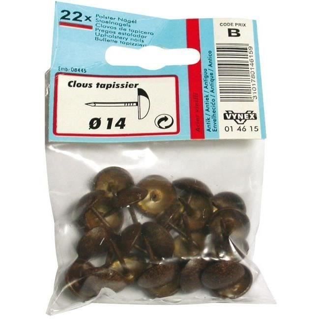 Clou tapissier - doré vieilli - 14 mm