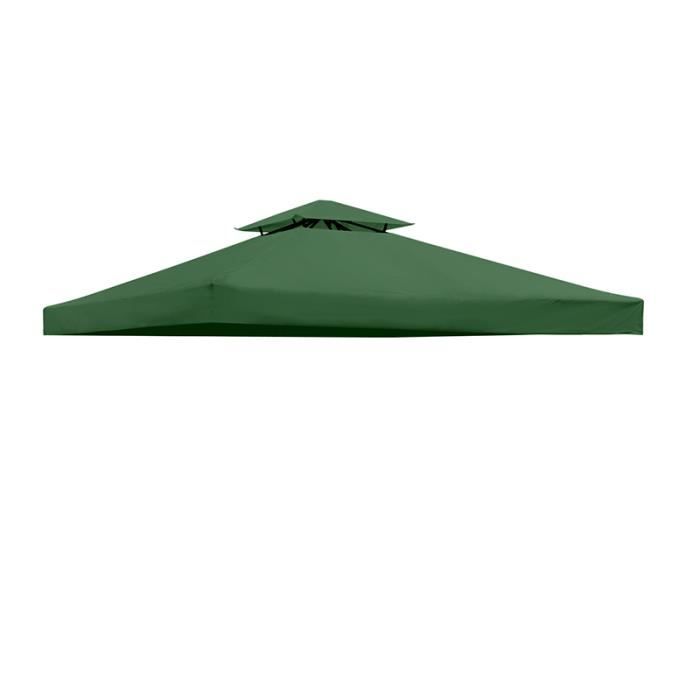 Toile de Rechange pour pavillon tonnelle WOVTE - 3x3m - Polyester Haute densité - Vert foncé