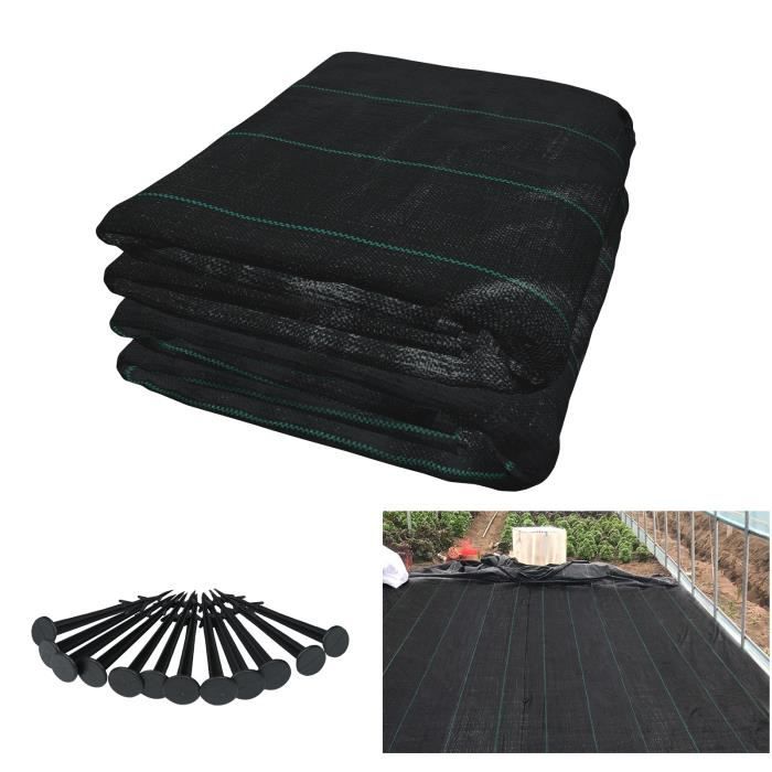Toile De Paillage GARDENIX 16 M² Double Face Marron/Noir - 50 G/m² - Anti-Mauvaises Herbes - UV Stabilisé