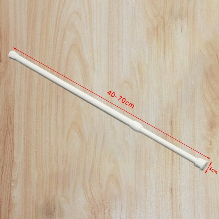 Tissting Tringle à Rideaux Noire Réglable 40-70cm - Barre Tension Métal 1,3cm Diamètre Pour Fenêtres, Cuisine Et Armoires