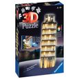 Puzzle 3D Tour de Pise illuminée - Ravensburger - 216 pièces - sans colle - avec LEDS couleur - Dès 8 ans-1