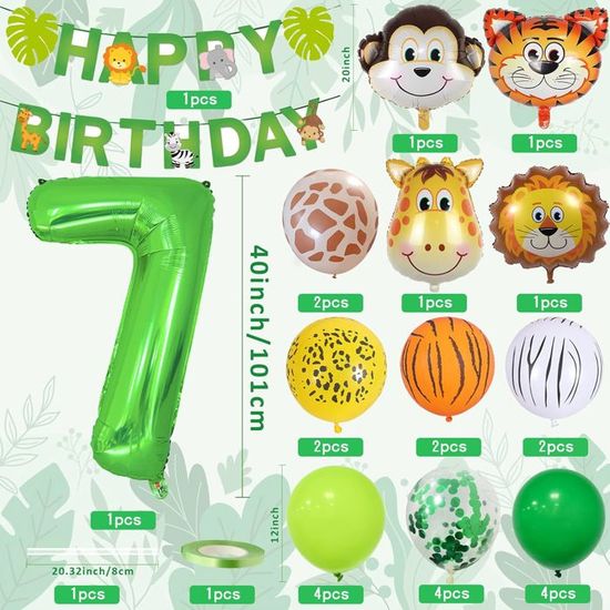 Guirlande Joyeux Anniversaire Animaux De La Forêt – Décoration Jungle Enfant Sauvage Et Adorable !