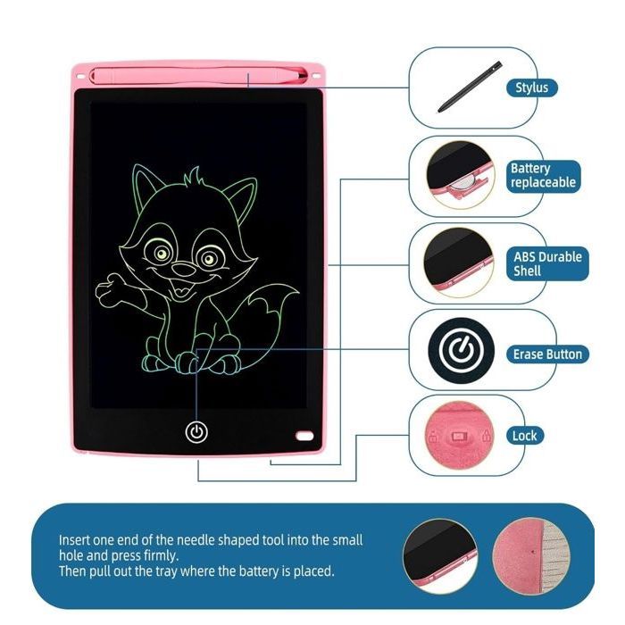 Jeux éducatifs 3-8 Ans Tablette Dessin Enfant 8.8 Pouces LCD - Ardoise Magique Couleur, Cadeau 3-8 Ans Tablette Dessin Enfant 3 Ans