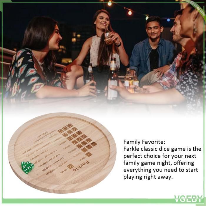 Jeu Familial Classique Plateau De Jeu Farkle Avec Étui - 4 Sets De 6