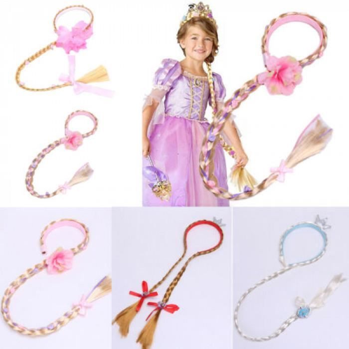 Perruque Tressée Enfant Reine des Neiges avec Ruban - Accessoires pour Perruque Tressée Enfant Reine des Neiges avec Ruban - Accessoires pour