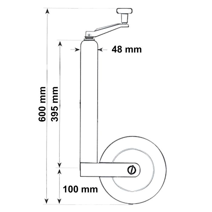 Roue Jockey Pliable Double Pour Remorque – Capacité 680 Kg, Roues De 6 Pouces, Réglable En Hauteur (argenté)