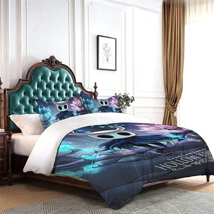 Parure De Lit Hollow Knight 3 Pièces - Microfibre, Housse De Couette Avec Zip, Taies D'oreiller
