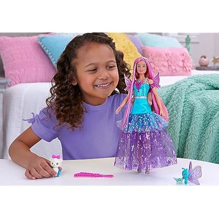 Poupée Barbie Équipe De Rêve Malibu Articulée - 11 Accessoires Maquillage Et Coiffure - Cadeau Fille 4+ Ans