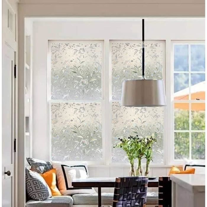 Film électrostatique Pour Vitre Anti-regard - 65 X 170 Cm, Dépoli, Anti-UV 96%, Pour Salle De Bain, Bureau, Déco - 12